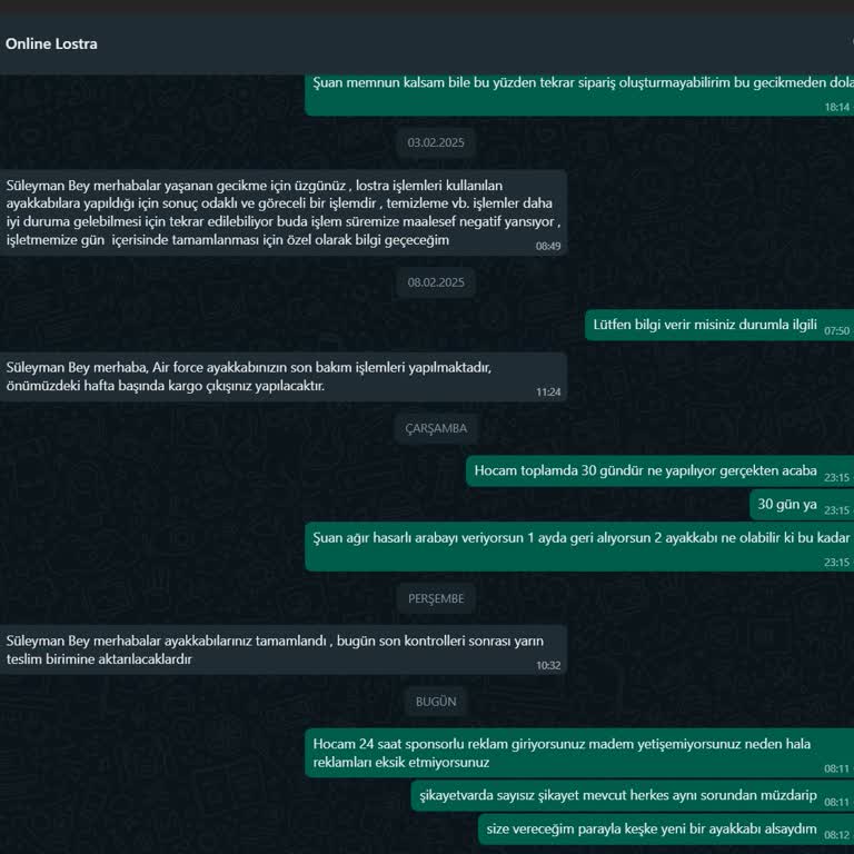 Ayakkabı Teslimatında Sürekli Gecikme Ve Güvensizlik