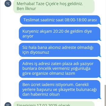 Taze Çiçek'ten Teslim Edilmeyen Sipariş Ve İade Sorunu