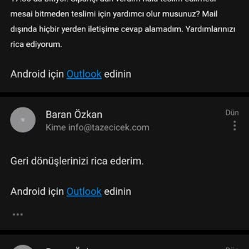 Taze Çiçek'ten Teslim Edilmeyen Sipariş Ve İade Sorunu