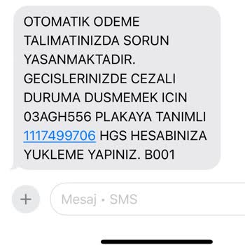HGS Otomatik Ödeme Talimatı Mesajları Rahatsız Ediyor