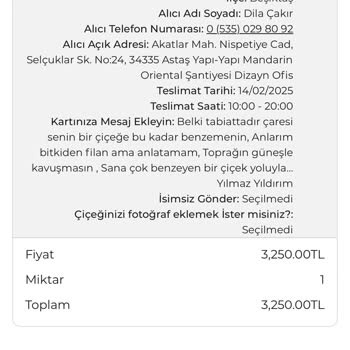 Çiçek Teslimatında Gecikme Ve Yanıltıcı Ürün Deneyimi