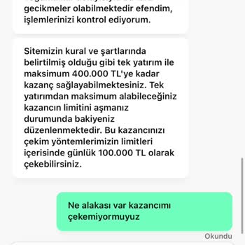 Yatırılan Paranın İadesi Yapılmıyor
