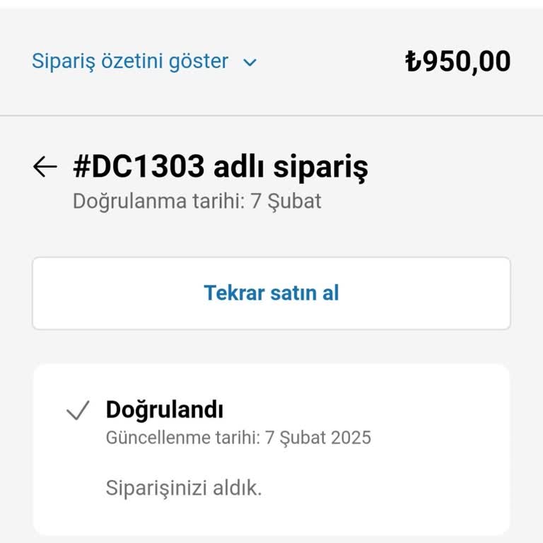 Sipariş Süreci Ve İade Talebi