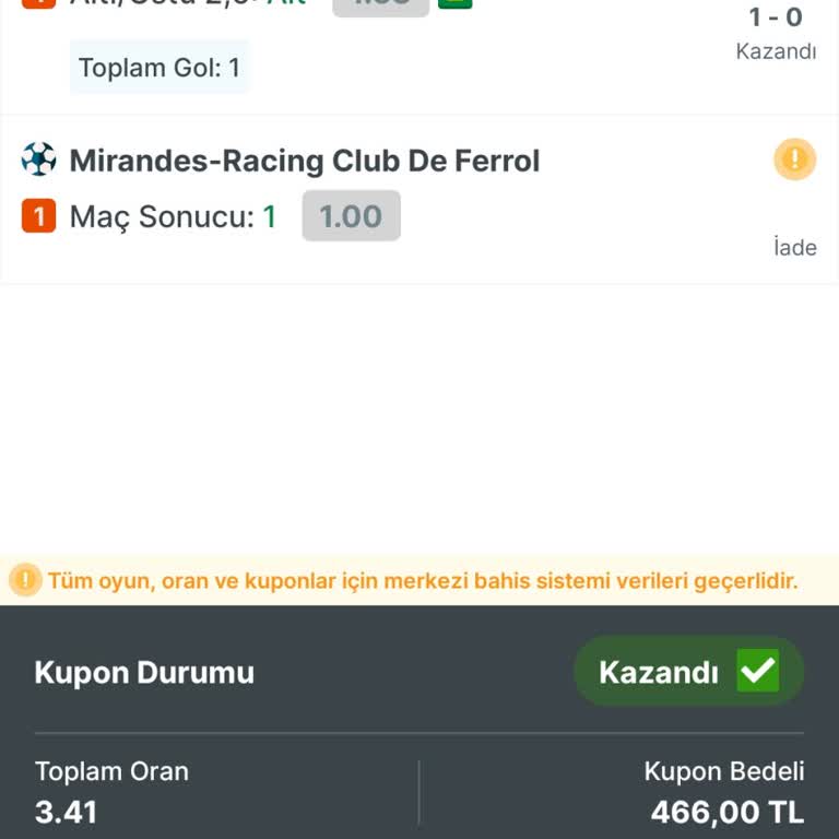 Kazanan Bahiste Haksız Oran Değişikliği