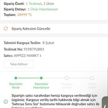 Siparişin Kargoya Verilmemesi Ve Müşteri Hizmetleri Sorunu