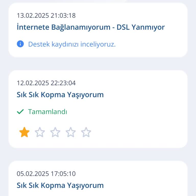 İnternet Hizmetinde Sürekli Kopma Ve Yetersiz Destek