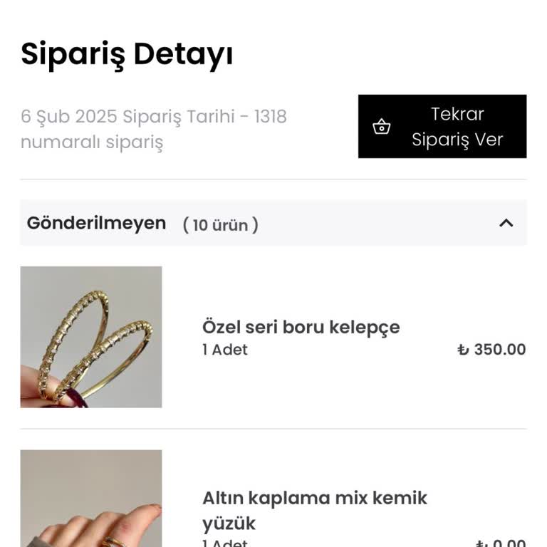 Sipariş Durumu Hakkında Bilgi Alamıyorum