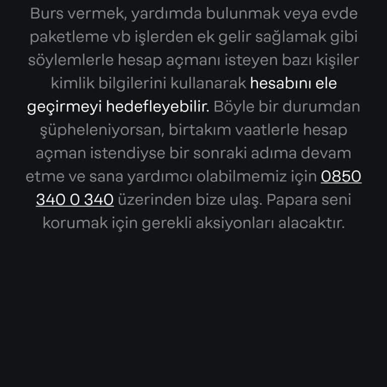 Papara Yanıltıcı Yardım Teklifiyle Karşılaştım!