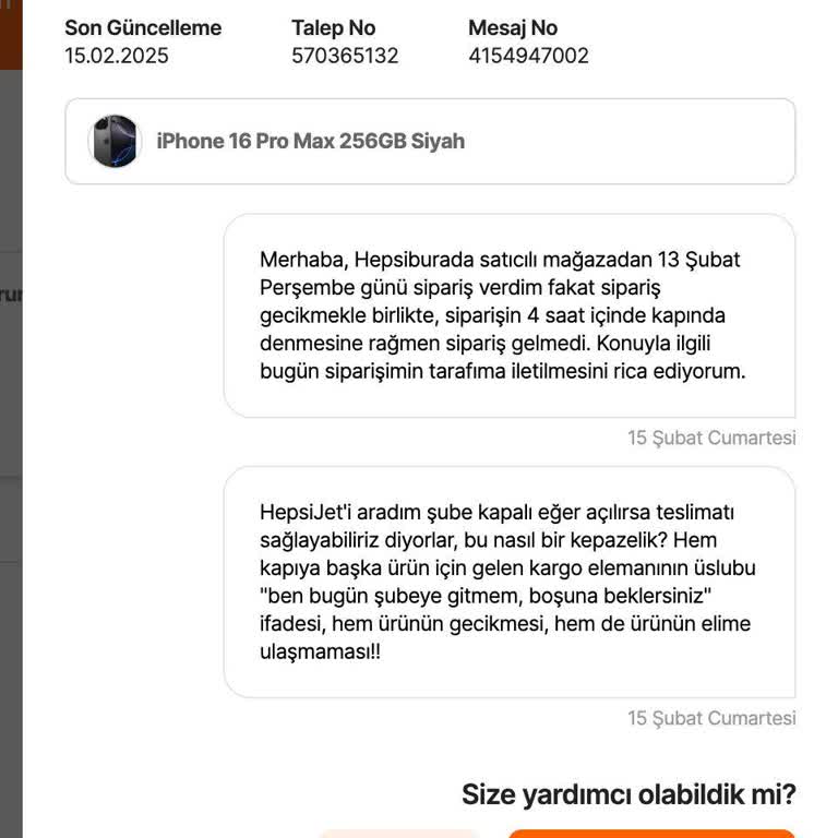 Hepsiburada'dan İphone Teslimat Sorunu