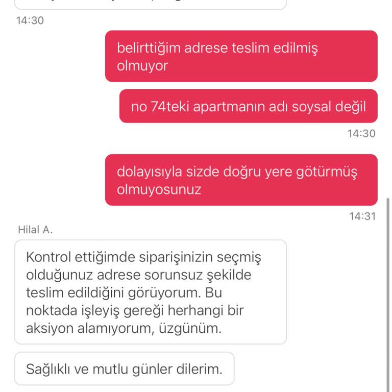 Yanlış Teslimat Ve İlgisiz Müşteri Hizmetleri