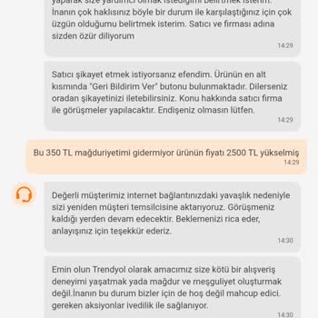 Trendyol'dan Siparişim İptal Edildi Ve Fiyat Arttı: Mağduriyetimin Giderilmesini İstiyorum