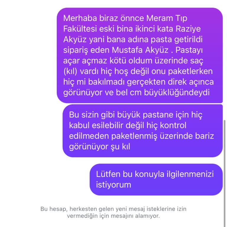 Hijyen Sorunu: Pasta Üzerinde Bulunan Yabancı Madde