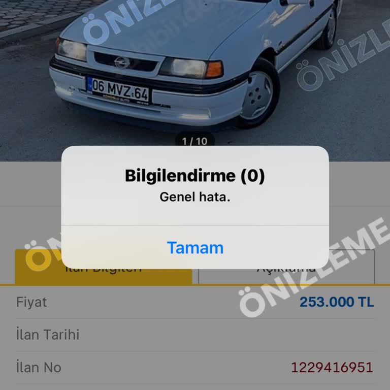 İlan Verme Sorunu: Genel Hata Mesajı
