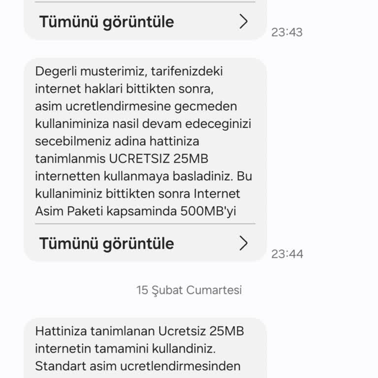 Aşım Ücretleri Ve Fatura Sorunu