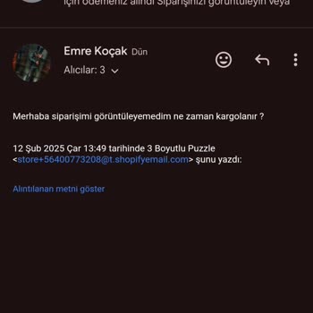 Puzzle Siparişimde İletişim Sorunu