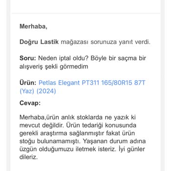 Epttavm'de Lastik Siparişi Kabusu: Entegrasyon Hatası Ve İptal