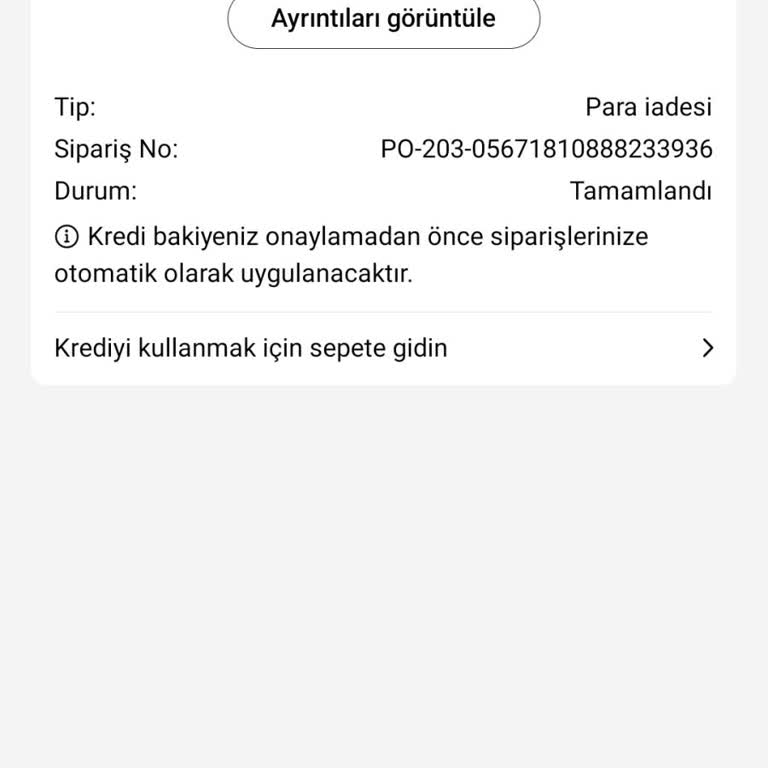 İptal Edilen Siparişin İadesi Sorunu