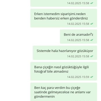 Çiçek Sepeti Siparişim 2,5 Saat Erken Geldi, Haber Bile Verilmedi