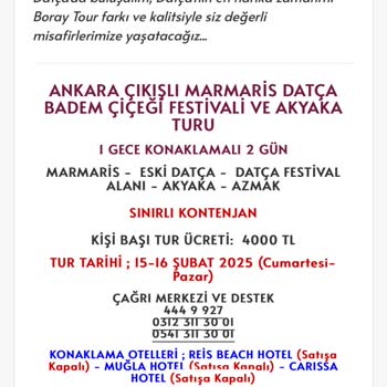 Datça Badem Festivali'nde Otel Hayal Kırıklığı