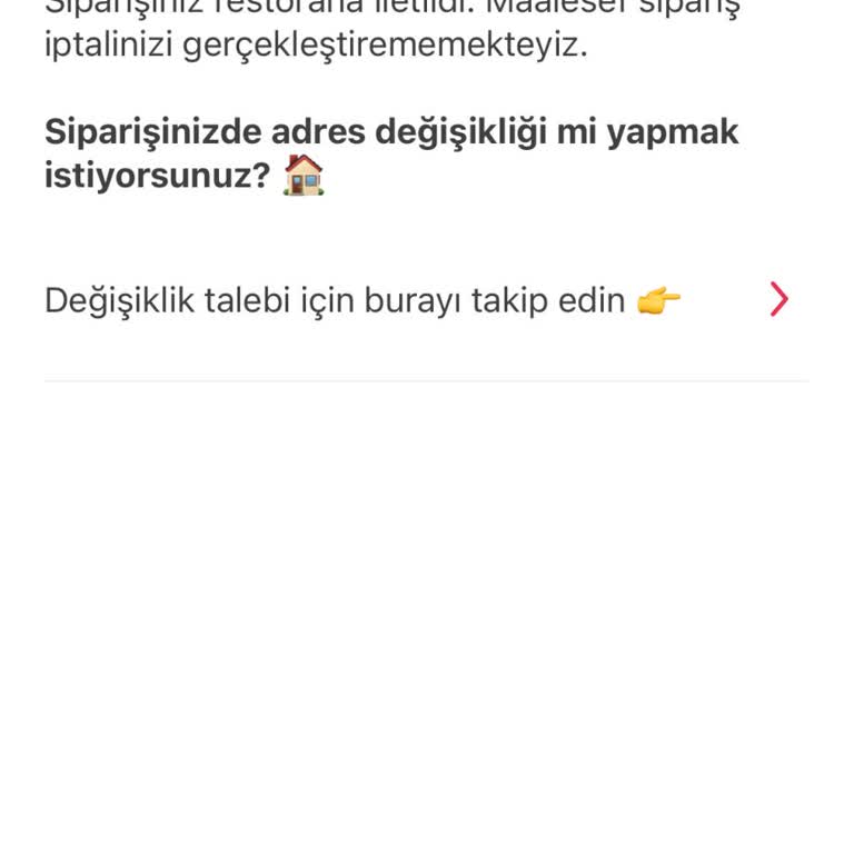 Yemek Siparişi Teslimat Sorunu