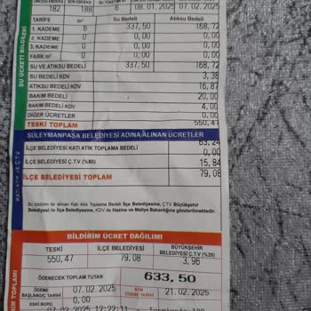 Su Faturalarındaki Anlamsız Farklılıklar Ve Yüksek Tutarlar