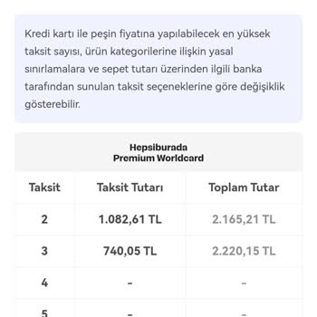 Hepsiburada Premium Worldcard Taksit Yanıltmacası