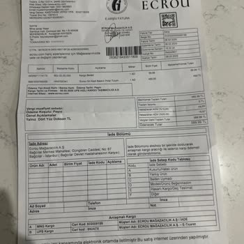 Ecrou Mağazasında Beden Değişikliği Sorunu