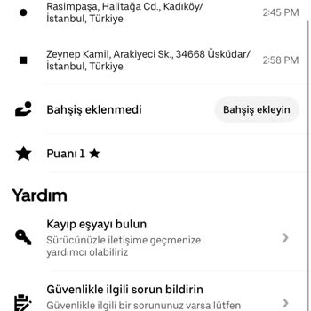 Uber'de Yanlış Ücretlendirme Ve İletişim Sorunu