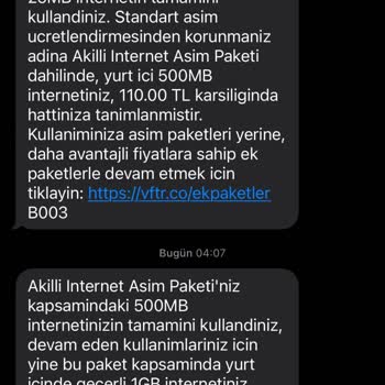 Vodafone'dan Anlamsız İnternet Aşım Ücreti Şoku