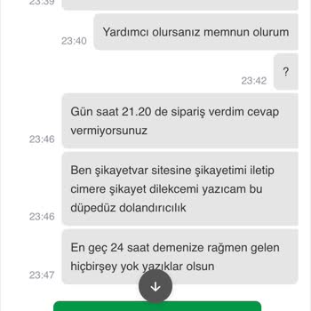Canlı Destek Cevapsız Kaldı, Hesap Teslim Edilmedi