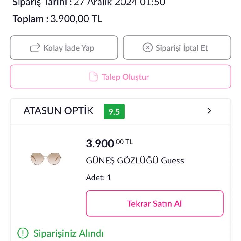 Sipariş Görünmez Oldu, Çözüm Sunulmuyor!