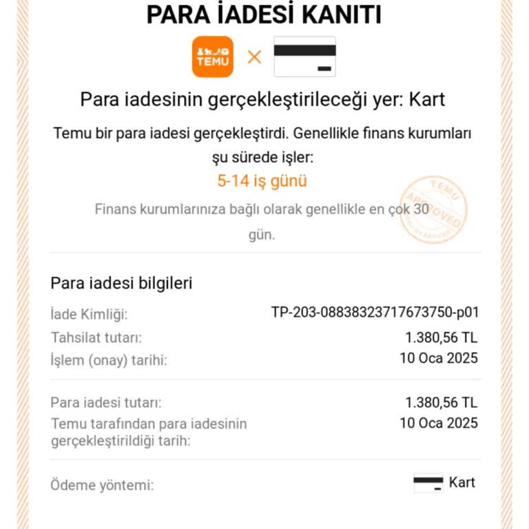 İptal Edilen Siparişin İadesi Yapılmadı