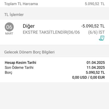 Ekstre Taksitlendirme Sorunu