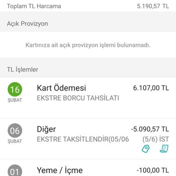 Ekstre Taksitlendirme Sorunu