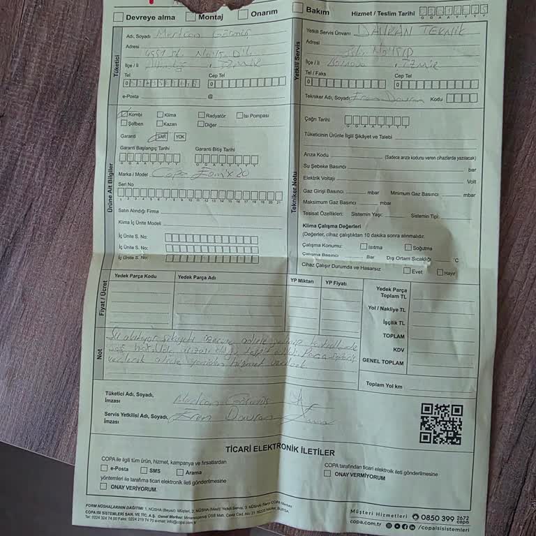 Copa Kombi Servisinden Çözüm Beklerken Hayal Kırıklığı