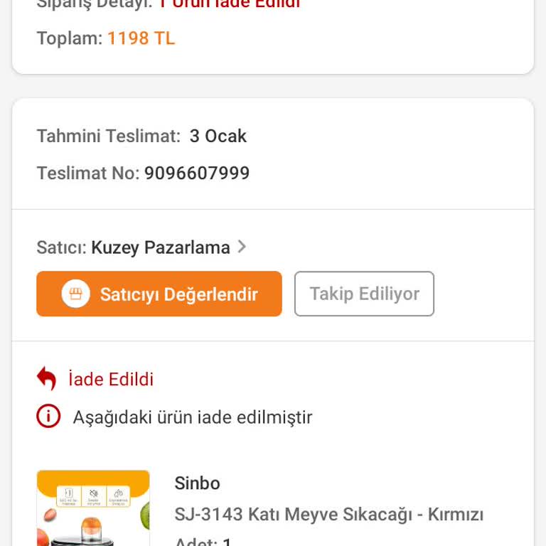 Bozuk Ürün Ve İade Sorunu