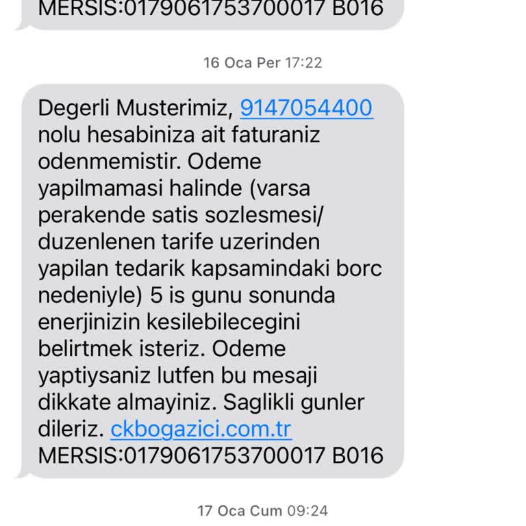 İzinsiz Mesajlar Hakkında Yardım Talebi