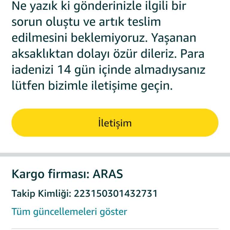 Teslim Edilemeyen Sipariş Ve Ücret İadesi Sorunu