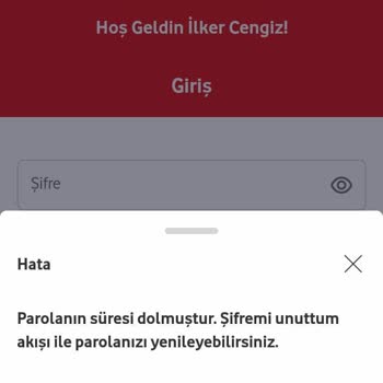 Vodafone Pay'de Şifre Yenileme Engeli Ve Kimlik Doğrulama Sorunu