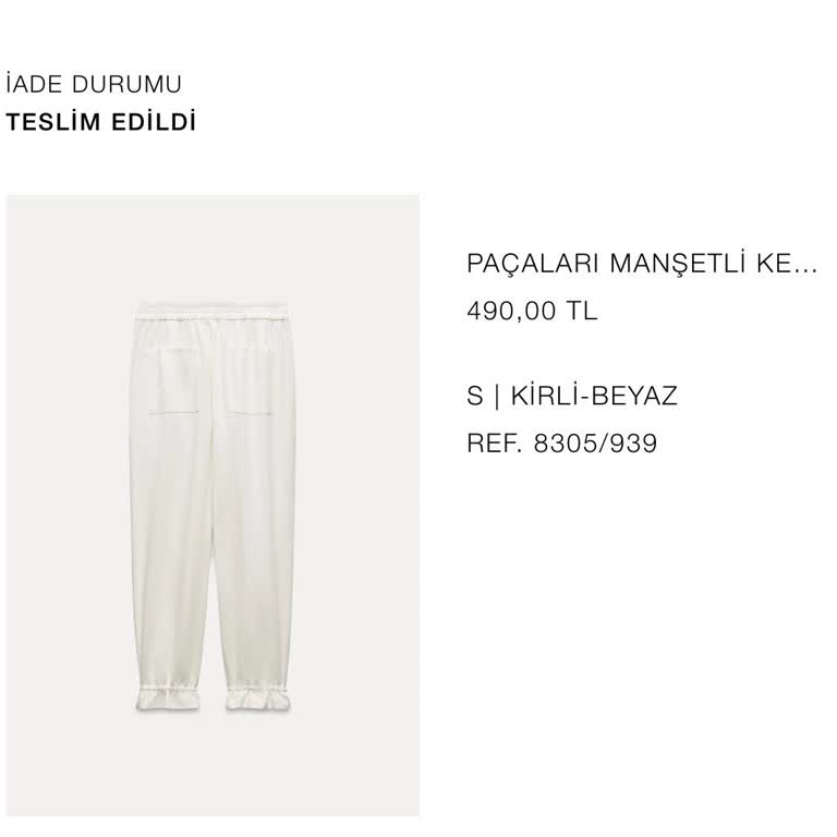 Zara İade Sürecinde Gecikme Ve İletişim Sorunu