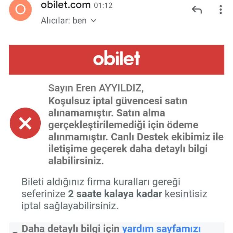 Obilet'te Koşulsuz İptal Güvencesi Sorunu