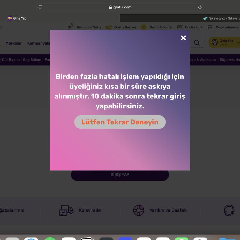 Üyelik Giriş Sorunları Ve SMS Onay Kodu Problemi