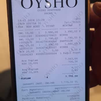 Oysho Montunda Dikiş Problemi Ve Yetersiz Destek