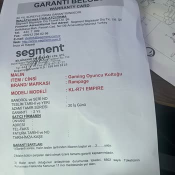 Rampage Oyuncu Koltuğu Ayaklığı Kırıldı, Müşteri Hizmetlerine Ulaşılamıyor