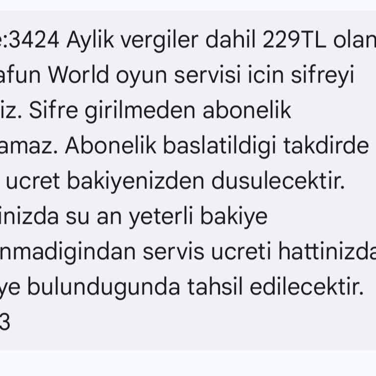 Novafunworld İzinsiz Abonelik Mesajı Ve Ücretlendirme Sorunu