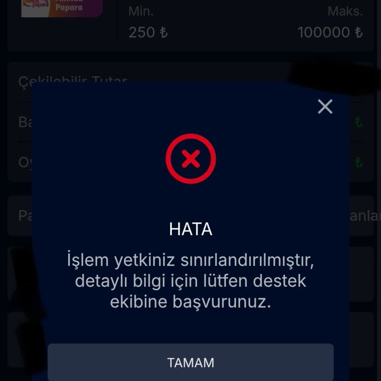 Betoffice Çekim İşleminde Kısıtlama Ve İlgisizlik