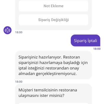 Getir Yemek'te Sipariş İptal Sorunu
