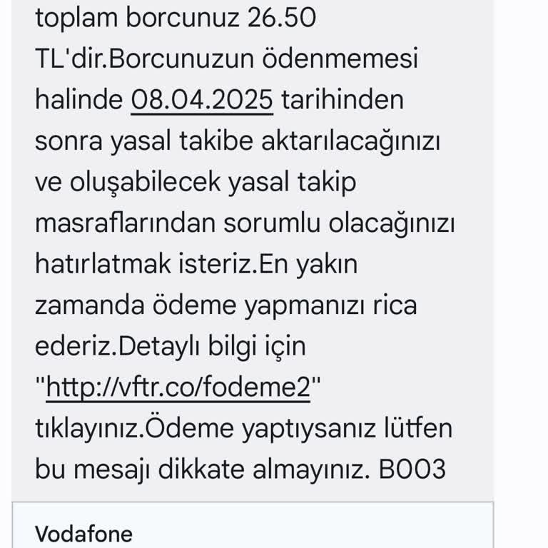 Vodafone Borç Bilgisi Karmaşası Ve Erişim Sorunları