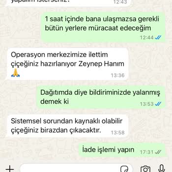 Hızlı Çiçek'te Teslimat Sorunu Ve Mağduriyet