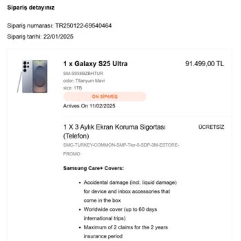 Samsung Galaxy S25 Ultra Siparişinde Kargo Belirsizliği
